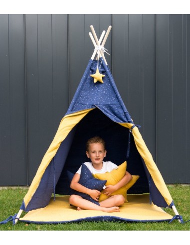 Blink Blue – muślinowe tipi, namiot dla dzieci z zawieszką