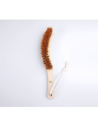 Ostra szczotka na rączce do szczotkowania ciała - kokos - Lullalove