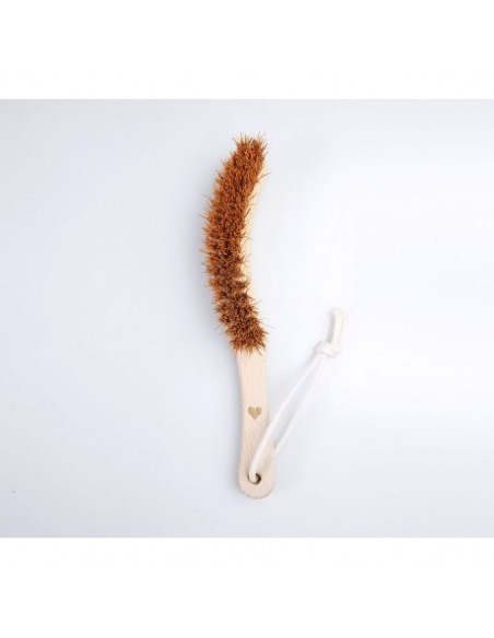 Ostra szczotka na rączce do szczotkowania ciała - kokos - Lullalove