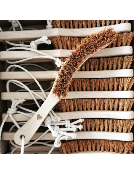 Ostra szczotka na rączce do szczotkowania ciała - kokos - Lullalove