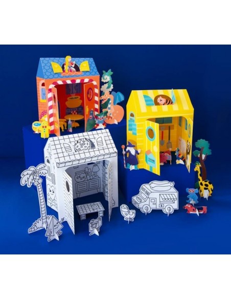 TEKTUROWY DOMEK - ZWIERZĘTA - OMY