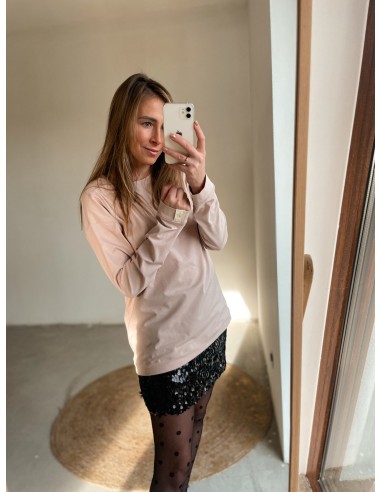 nowość Obszerny longsleeve, Seashell,...