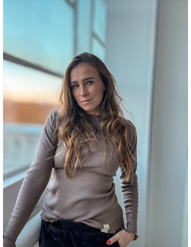 Mniej, Longsleeve prążkowany, mleczna...