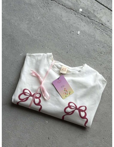 Mniej, Tshirt kokardki, złamana biel