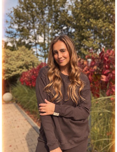 nowość Longsleeve klasyczny, brąz, Mniej