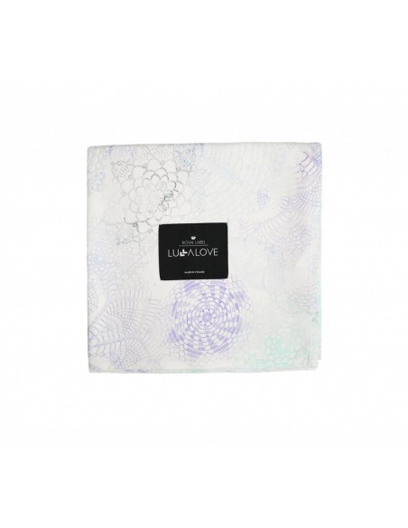 Otulacz bambusowy 100x100 cm boho szaro-niebieski, Lullalove